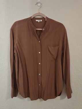 Vince Button-Down  Minimalist Shirt Quiet Luxury Scandi Lightweight Capsule Sz M
